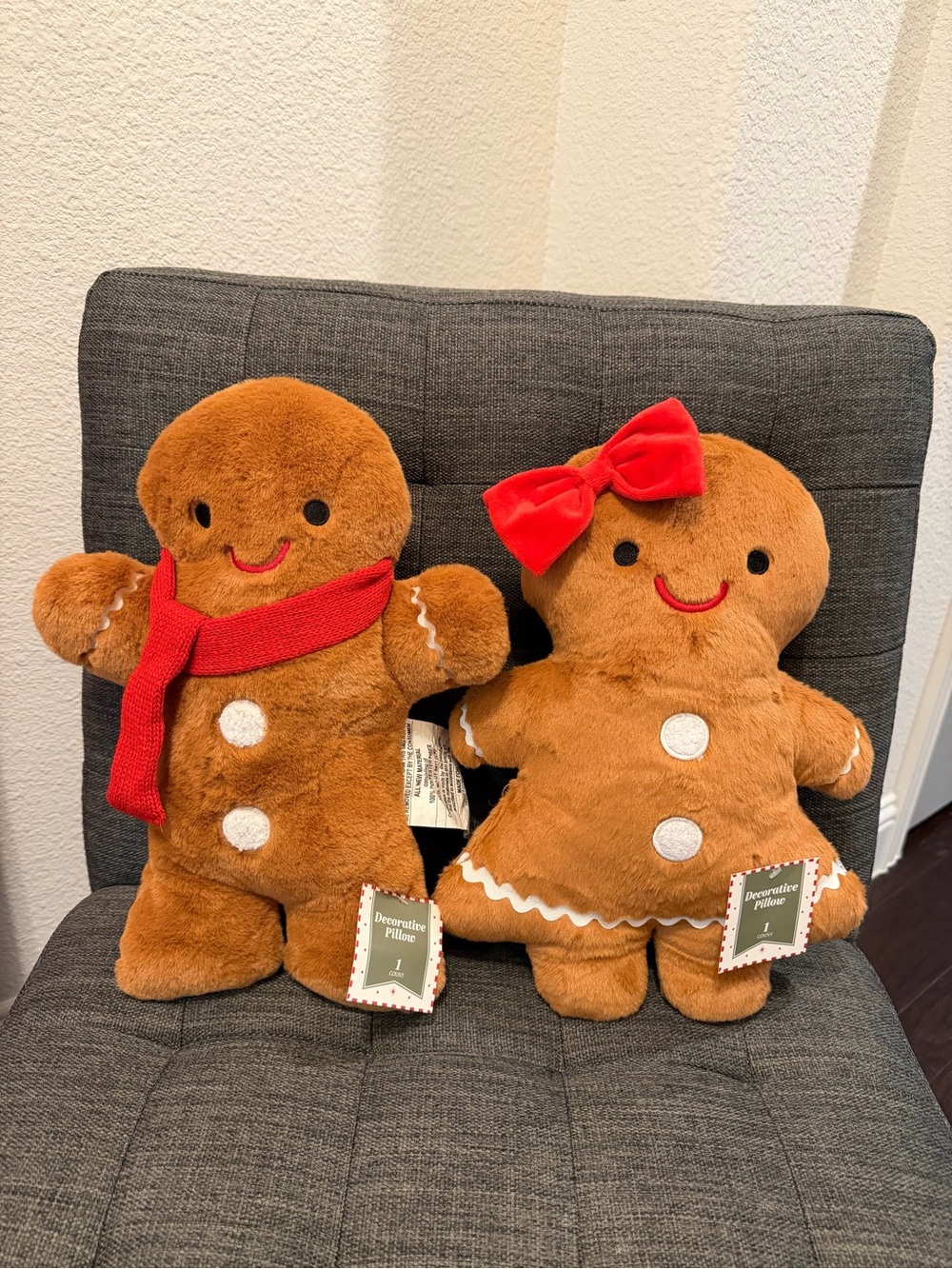 2026 Target Christmas Gingerbread Boy and Girl Pillows